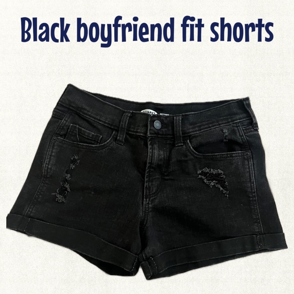 Old Navy Black Distressed Jean Shorts